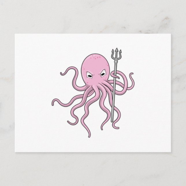 Postal Octopus as Wizard con Trident (Anverso)