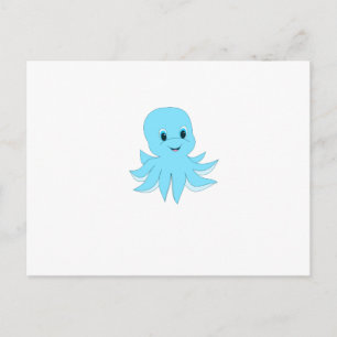 Postal Octopus azul lindo