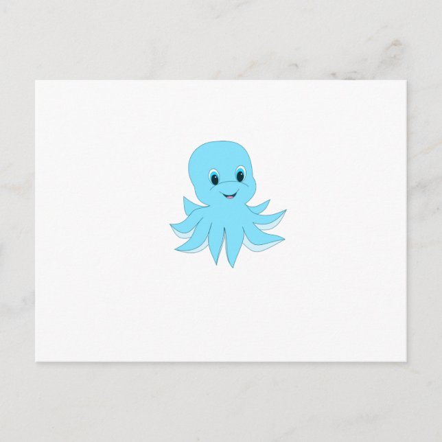 Postal Octopus azul lindo (Anverso)