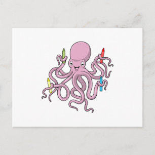 Postal Octopus con Crayon