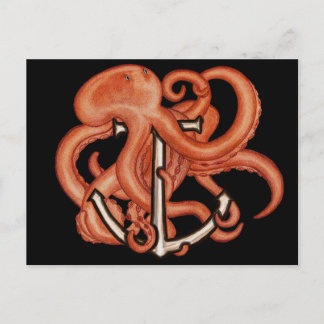 Postal Octopus de vapor sobre ancla