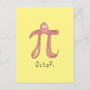 Postal Octopus divertido del profesor de matemáticas