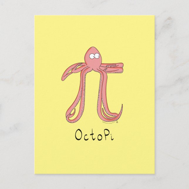 Postal Octopus divertido del profesor de matemáticas (Anverso)