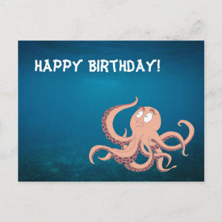 Postal Octopus feliz cumpleaños