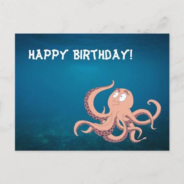 Postal Octopus feliz cumpleaños (Anverso)