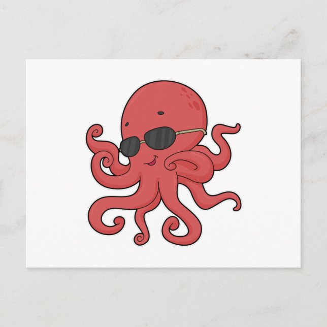 Postal Octopus Gafas de sol (Anverso)