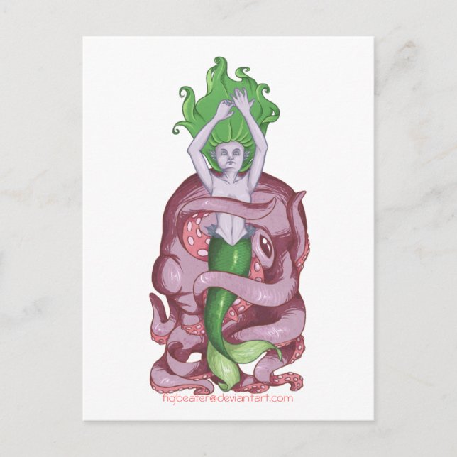 Postal Octopus Mermaid (Anverso)