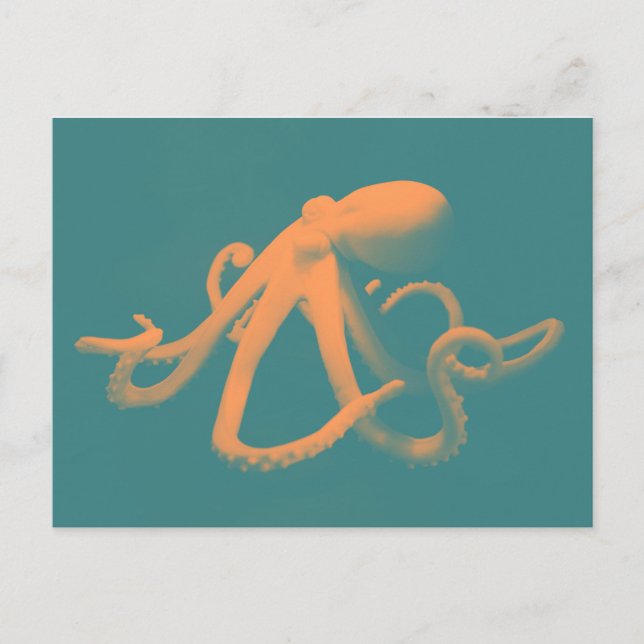 Postal Octopus naranja (Anverso)