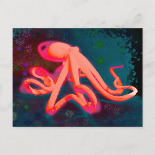 Postal Octopus Naranja brillante