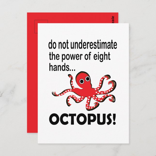Postal Octopus Ocean Animal Funny (Anverso / Reverso)