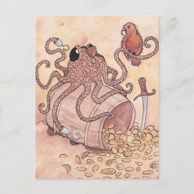 Postal Octopus pirata (Anverso)