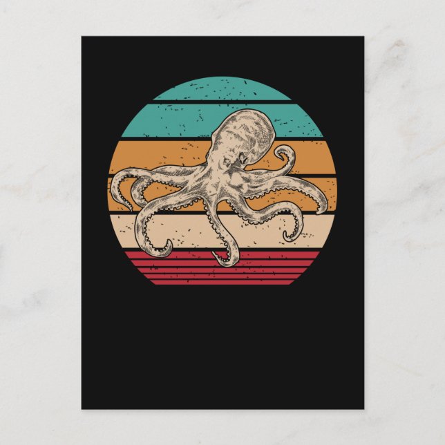 Postal Octopus Retro Kraken Sea Animal (Anverso)