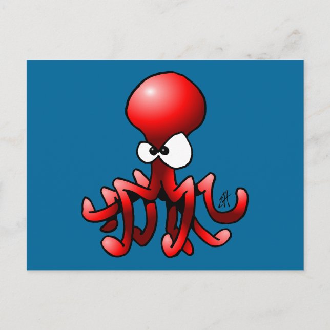 Postal Octopus rojo (Anverso)