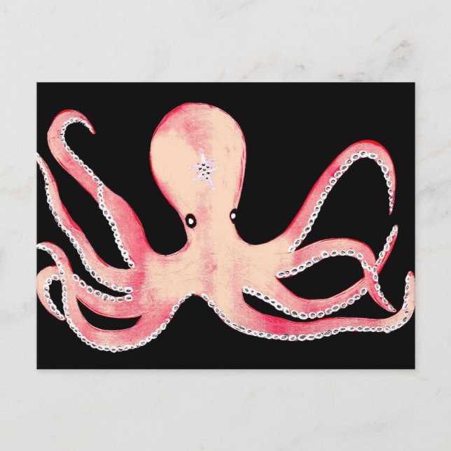 Postal Octopus rosado (Anverso)