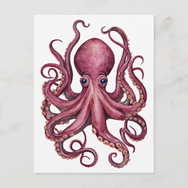 Postal Octopus rosado de la mermelada (Anverso)