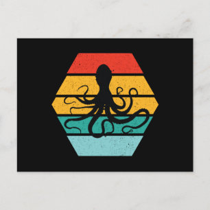 Postal Octopus Squid Sea Creature Tentacles Sunset