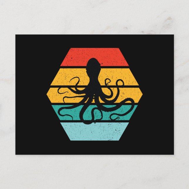Postal Octopus Squid Sea Creature Tentacles Sunset (Anverso)