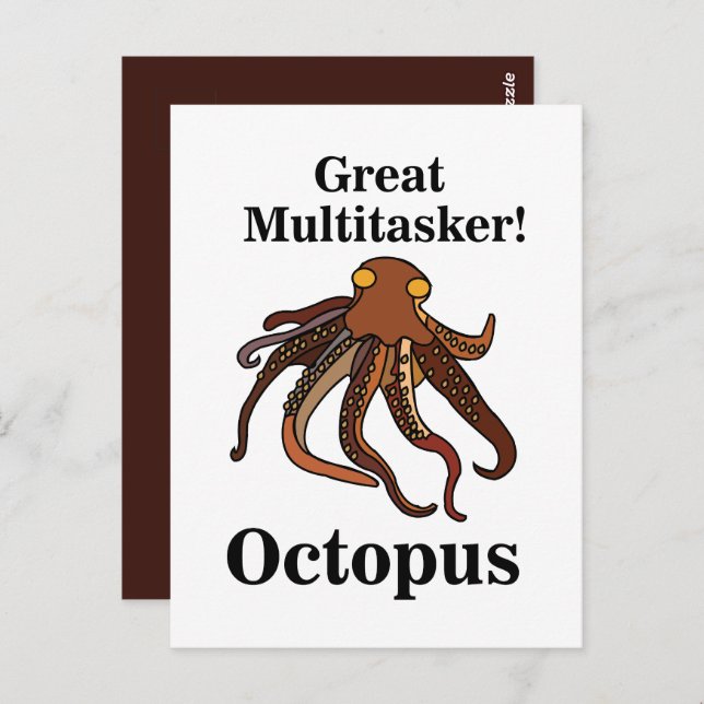 Postal Octopus Tentacles Multitasker Funny (Anverso / Reverso)