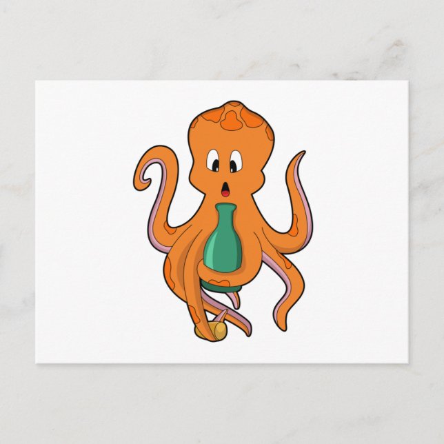 Postal Octopus with Bottle.PNG (Anverso)