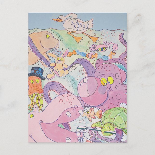 Postal Octopus y amigos (Anverso)