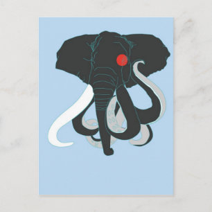 Postal Octopus y elefante