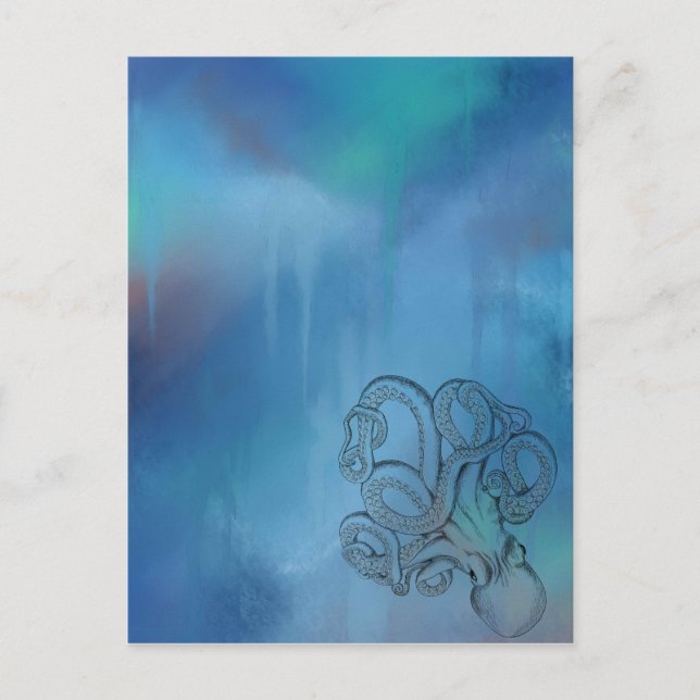 Postal Octosis de realismo de dibujo de líneas (Anverso)