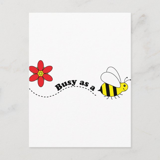Postal Ocupado como Personalizado de abejas y flores (Anverso)
