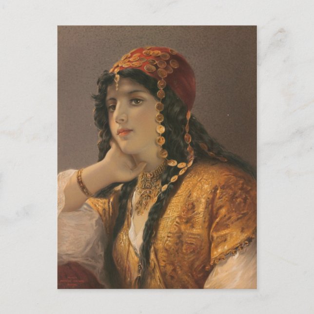 Postal Odalesque de Gustavo Richter Chromolithograph (Anverso)
