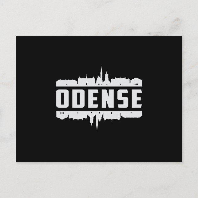 Postal Odense Dinamarca City Skyline Cityscape Gracioso R (Anverso)