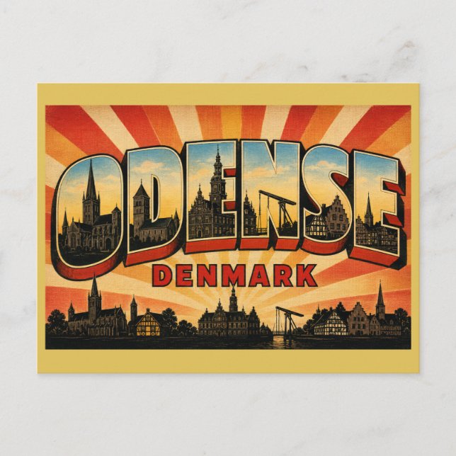 Postal Odense Dinamarca Literario (Anverso)