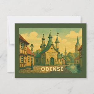 Postal Odense Dinamarca Literario