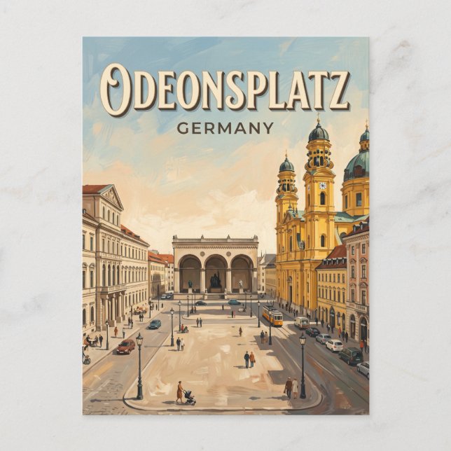 Postal Odeonsplatz Múnich Alemania (Anverso)
