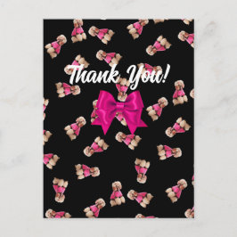 Postal Odeos de cangrejos (rosados en negro) Gracias