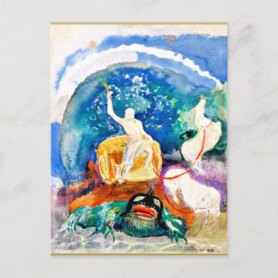 Postal Odilon Redon - Apolo montando un monstruo verde