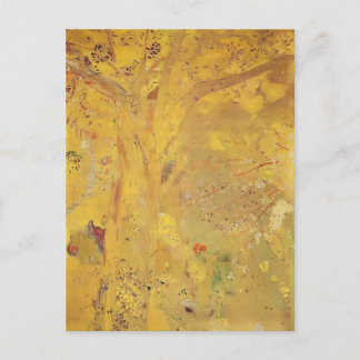 Postal Odilon Redon- Árbol contra fondo amarillo