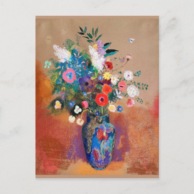 Postal Odilon Redon - Bouquet de flores, (Anverso)