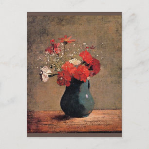 Postal Odilon Redon - Carnations y Baby's Breath,