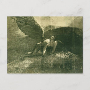 Postal Odilon Redon-Fallen Angel