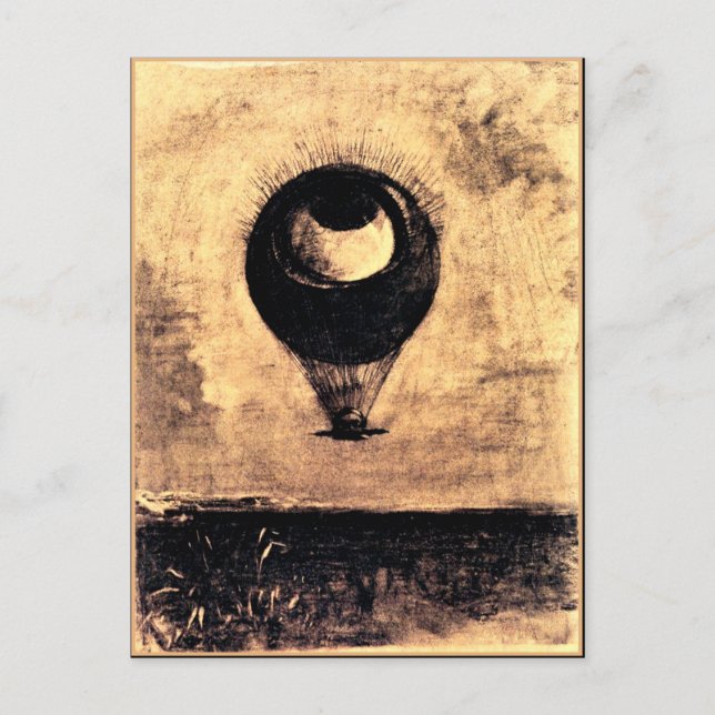 Postal Odilon Redon - Globo ocular (Anverso)