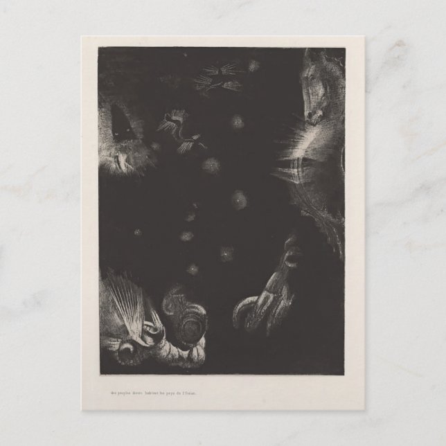 Postal Odilon Redon-Inhabitantes de los países del Océano (Anverso)