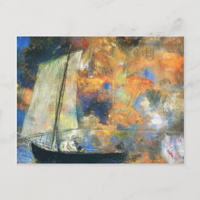 Postal Odilon Redon- Nubes de flores (Anverso)