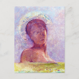 Postal Odilon Redon, ojos cerrados 1889