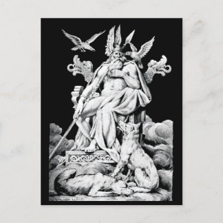 Postal Odin, Dios de la mitología nórdica, ilustracion vi