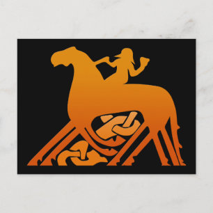 Postal Odin montando sobre la mitología del Viking de Sle