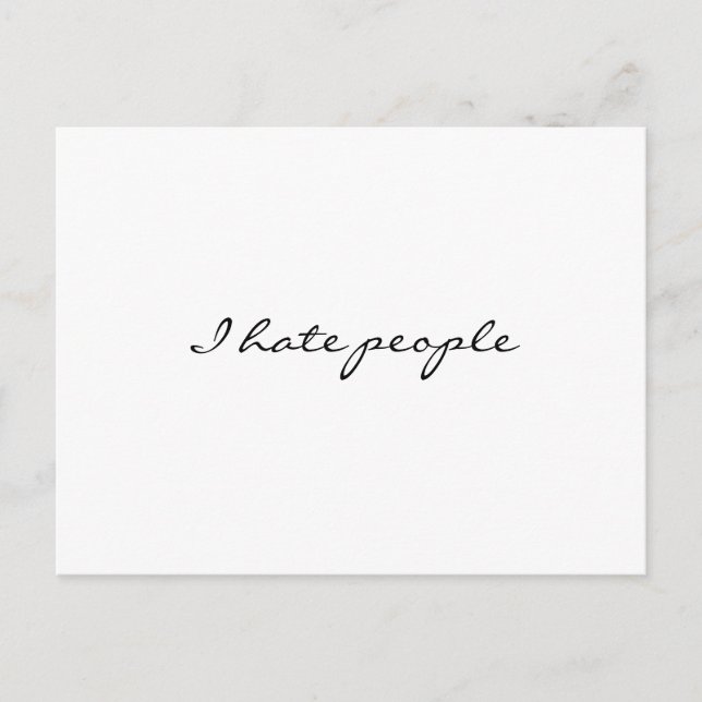 Postal Odio a la gente (Anverso)