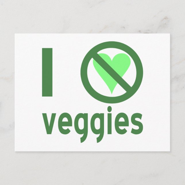 Postal Odio las verduras No las amo (Anverso)