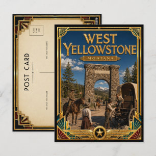 Postal Oeste de Yellowstone Montana Vintage Art Deco Dora