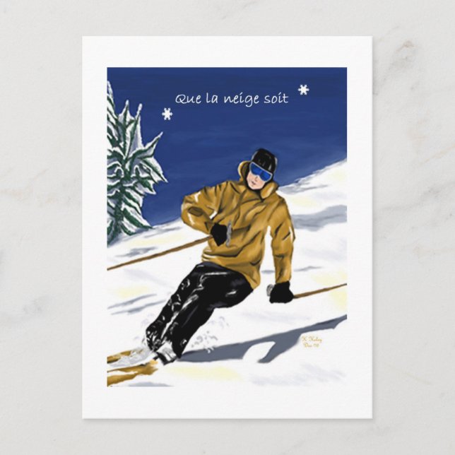 Postal Oferta de posta de Que la neige (Anverso)