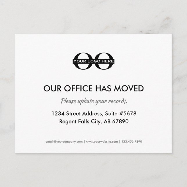 Postal Office Moved Update Your Records Postcard (Anverso)