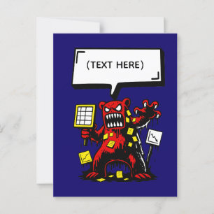 Postal Office Rage Bear - Personalizable de texto